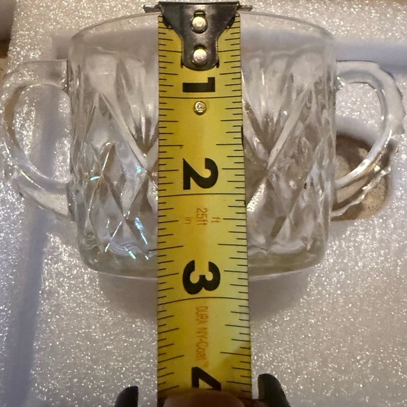 Cute glass sugar bowl good used condition no defects 3.5 inches wide, 2.75” tall - Picture 5 of 5